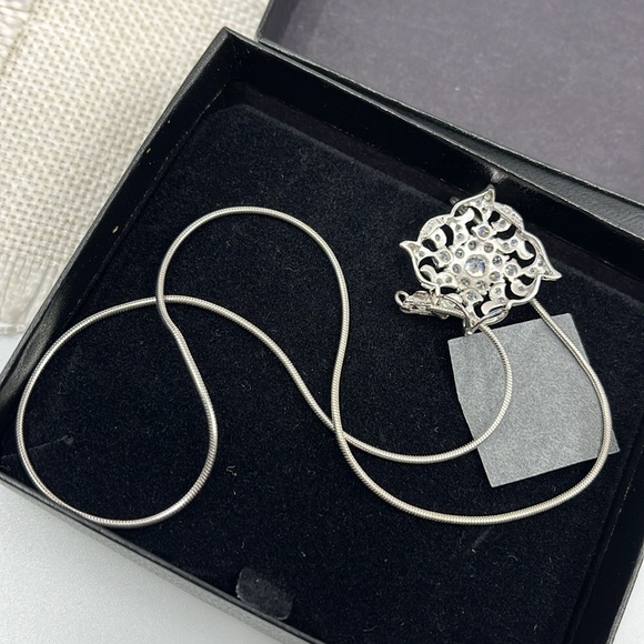 Beautiful Absolute 925 Italy Sterling Silver Necklace with CZ Pendant - Picture 5 of 15